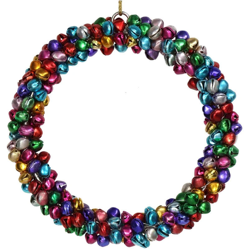 Ornament Bells Wreath Metal Multi 12cm
