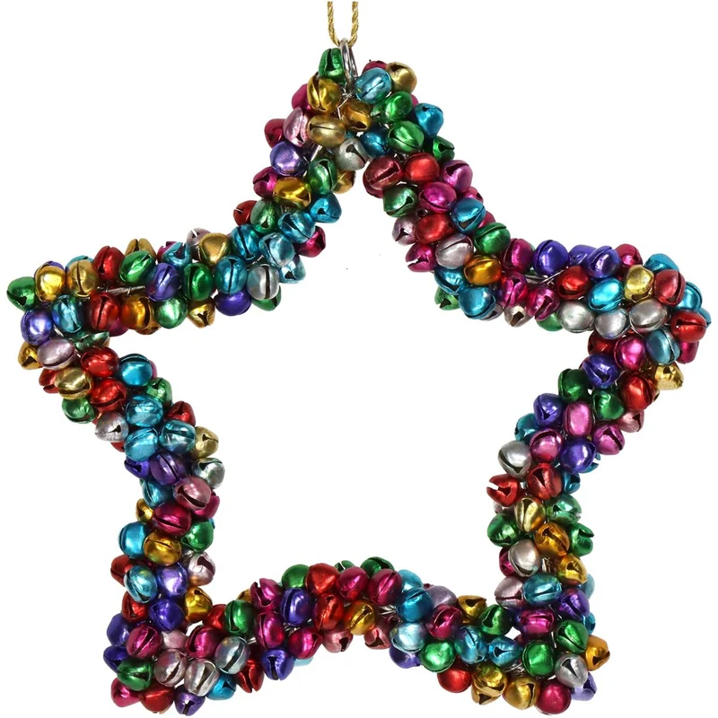 Ornament Bells Star Metal Multi 14cm