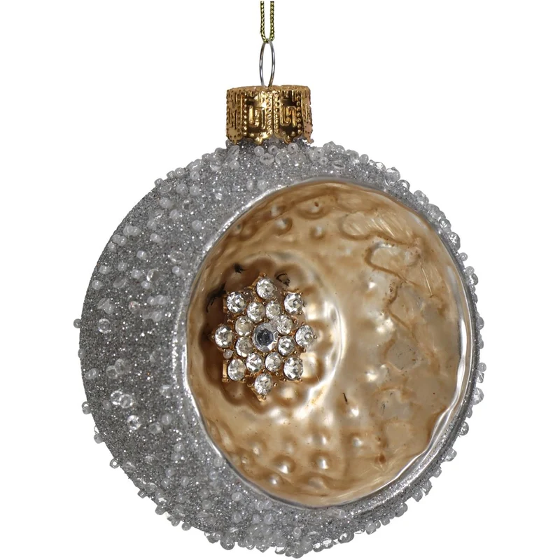Ornament Ball Glass Ivory 8cm