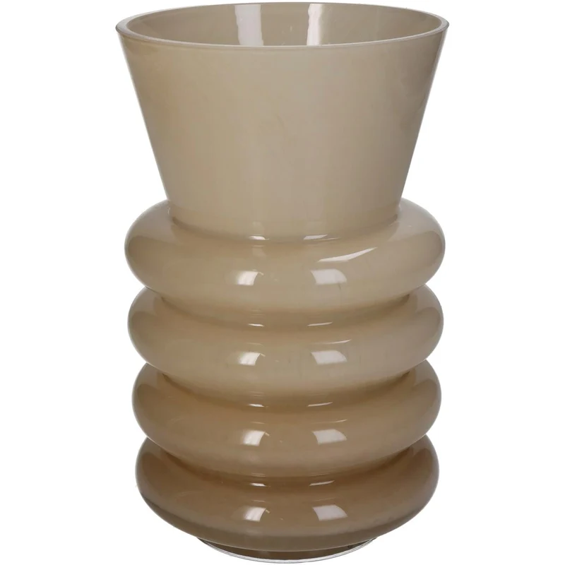 Vase Glass Beige 13x13x21cm