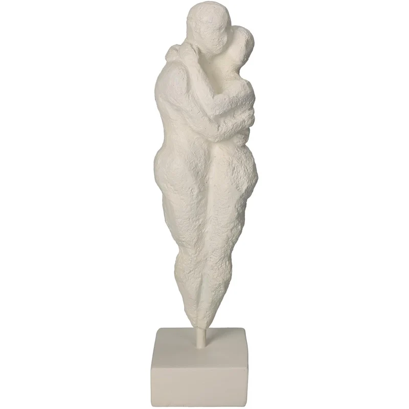 Ornament Hugging People Polyresin Ivory 8x8x32.3cm
