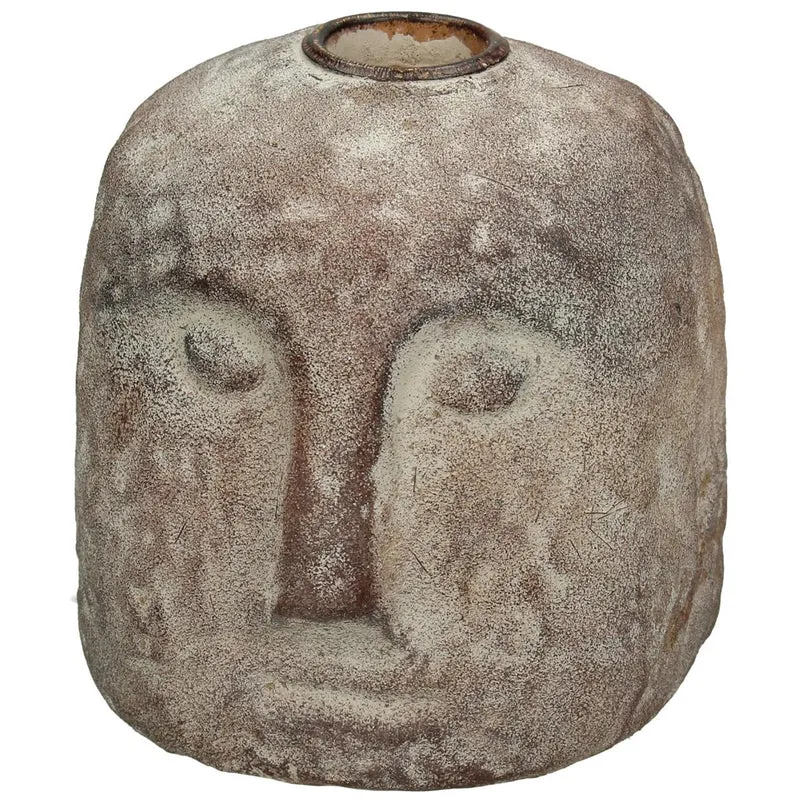 Candle Stick Head Polyresin Brown 10x9.5x10cm
