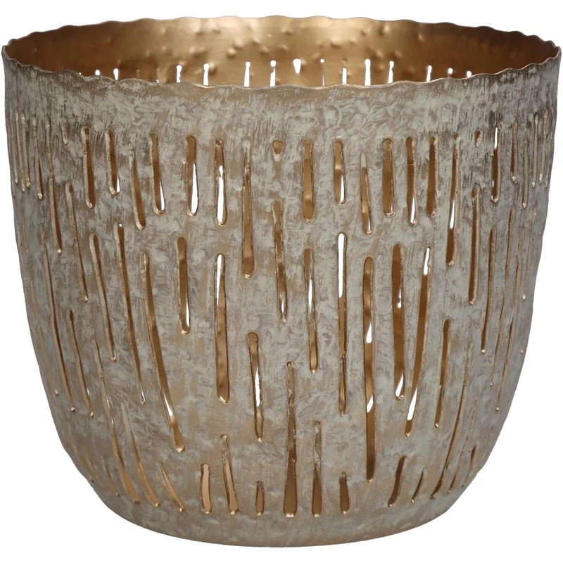 Candle Holder Iron Ivory 12.5x12.5x11cm