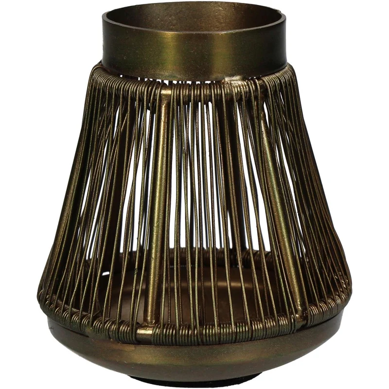 Candle Holder Iron Bronze 7.5x7.5x9cm