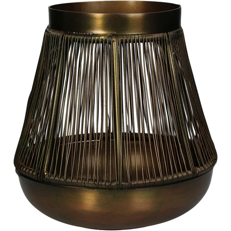 Candle Holder Iron Bronze 13x13x13.5cm
