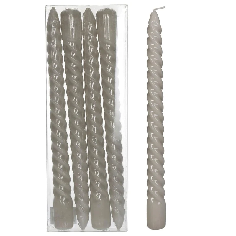 Candle Glossy Wax Ivory 7.8x2.5x26cm BOX/4