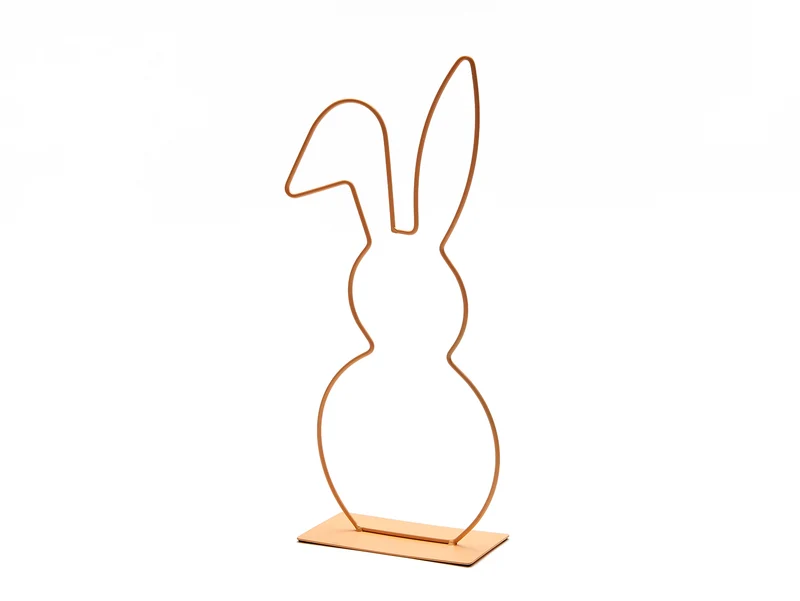 Metal bunny on base 17x40cm apricot