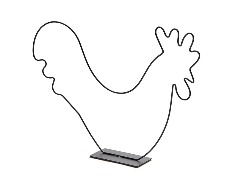 Metal rooster on base 40x28cm black
