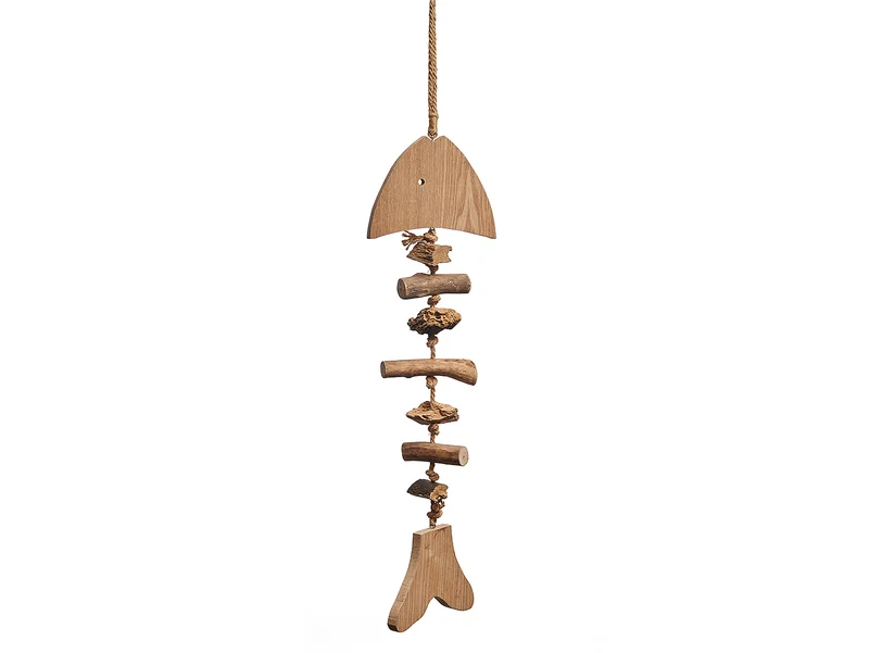 Wooden fish skeleton 19x70cm