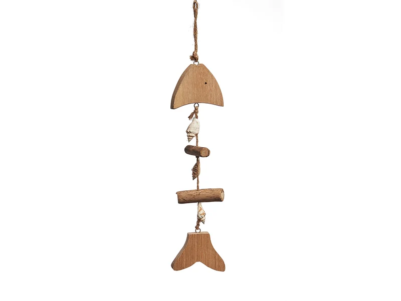 Wooden fish skeleton 10x36cm