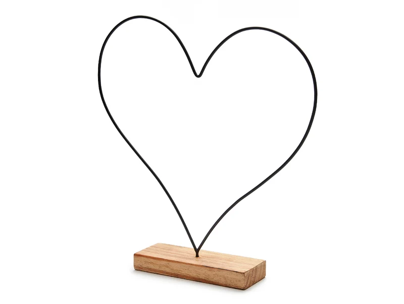 Metal heart on base 44cm black