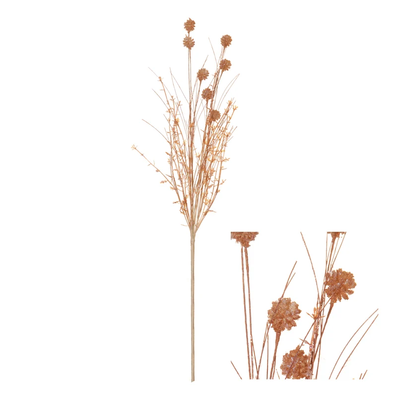 Stem Pompom Tree Flower w/Glitter 10x10x58cm Copper