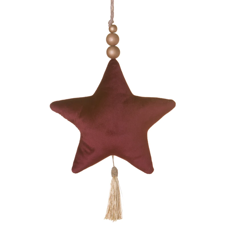 Hanger Star Velvet 22x5x22cm Burgundy