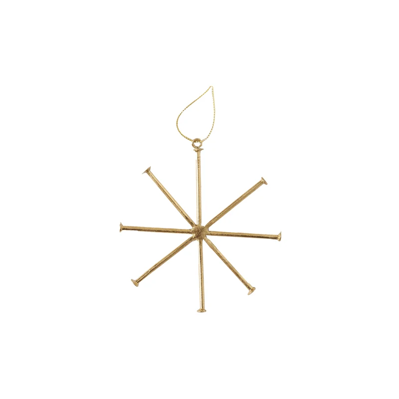 Hanger Snowflake 10x10cm Gold