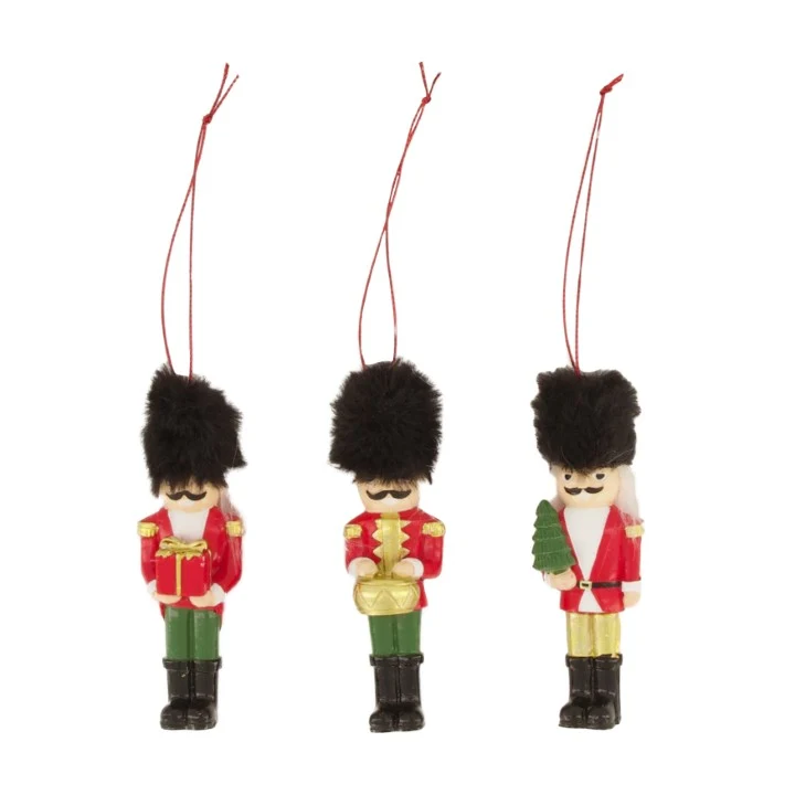 Hanger nutrcracker wood 4x2x10.5cm Mixed red