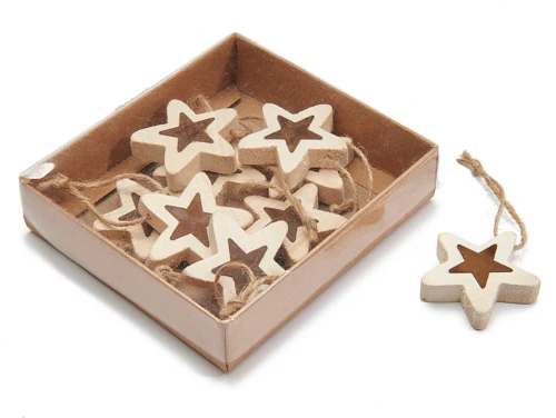 Xmas tree ornament star 4,5cm 8pcs
