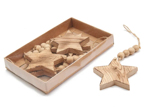 Oak star hanging 8cm 4pcs
