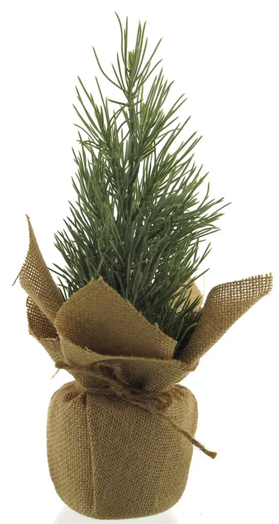 Pine w/jute bag green 38cm