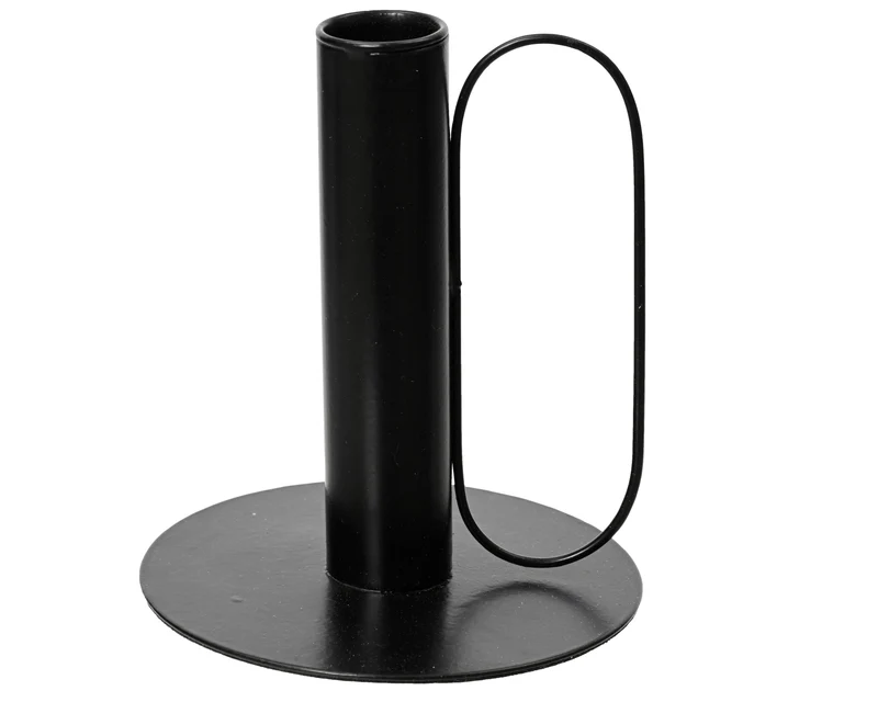 Kandelaar ijzer zwart mat D10 H11cm