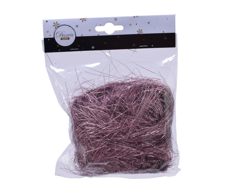 Hair pvc punched tinsel velvet pink L5 W15 H17.50cm