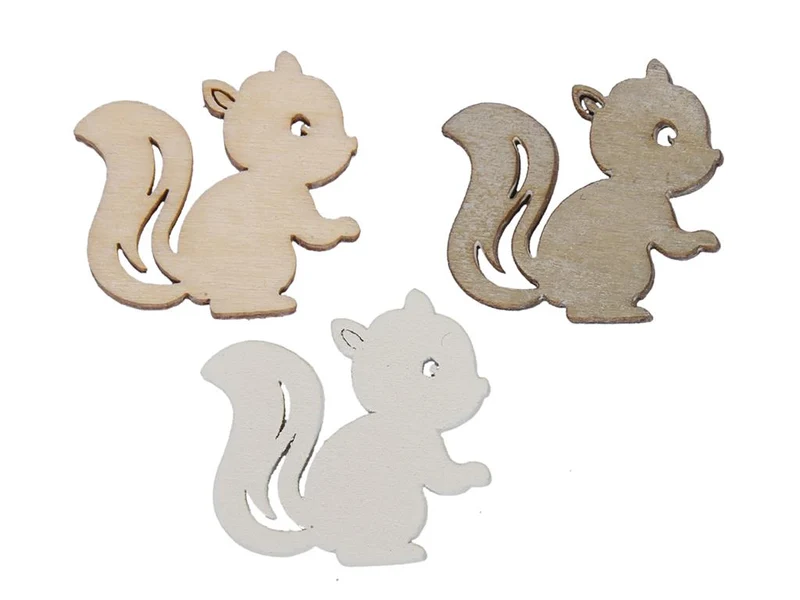 pb. 60 wooden squirrel/loose 3 ass. 3 cm