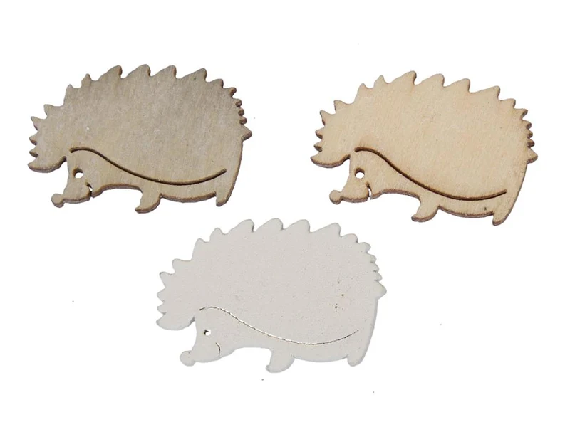 pb. 60 wooden hedgehog/loose 3 ass. 3 cm