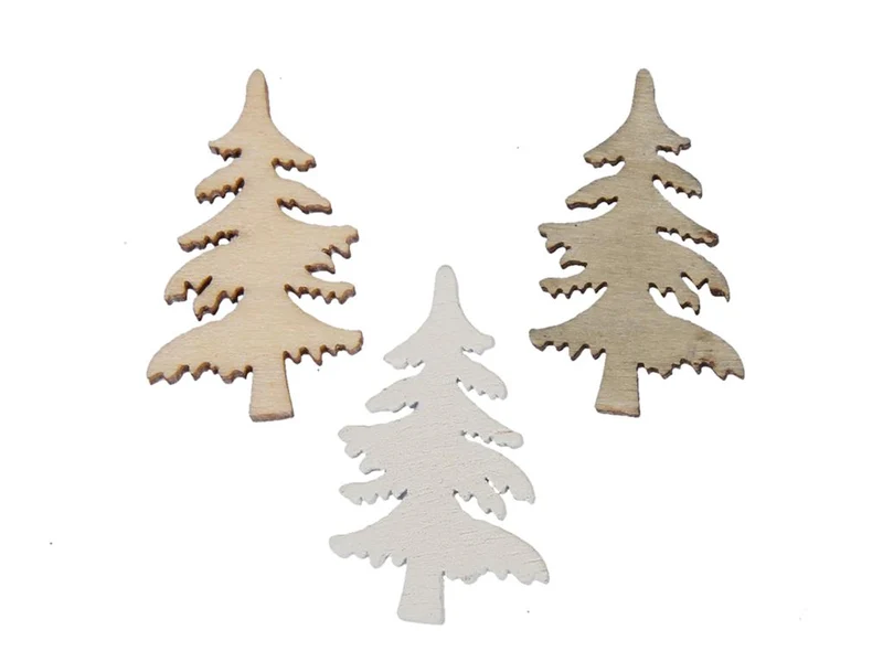 pb. 60 wooden trees/loose 3 ass. 3 cm
