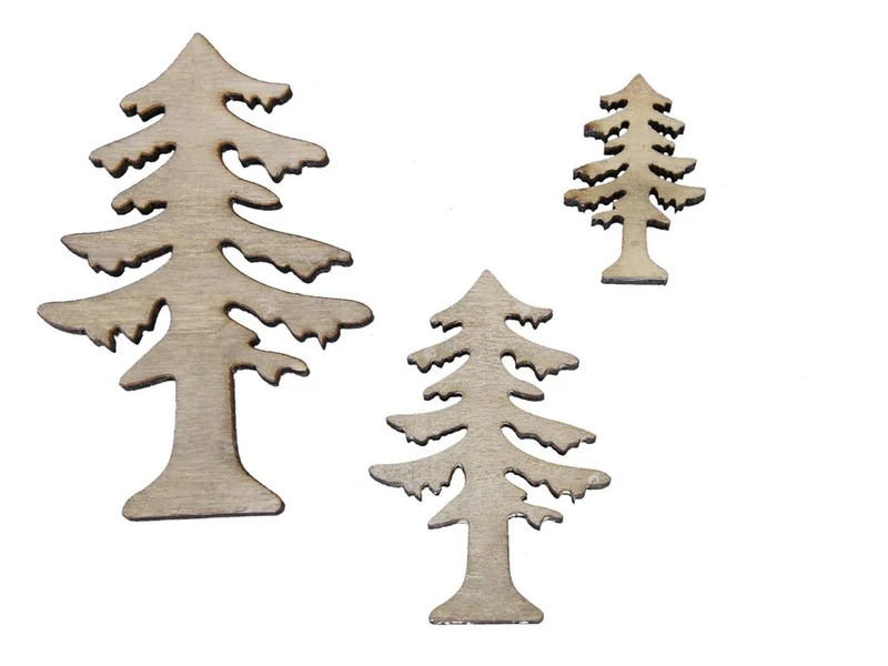 pb. 20 wooden trees/loose grey 3/5/7 cm