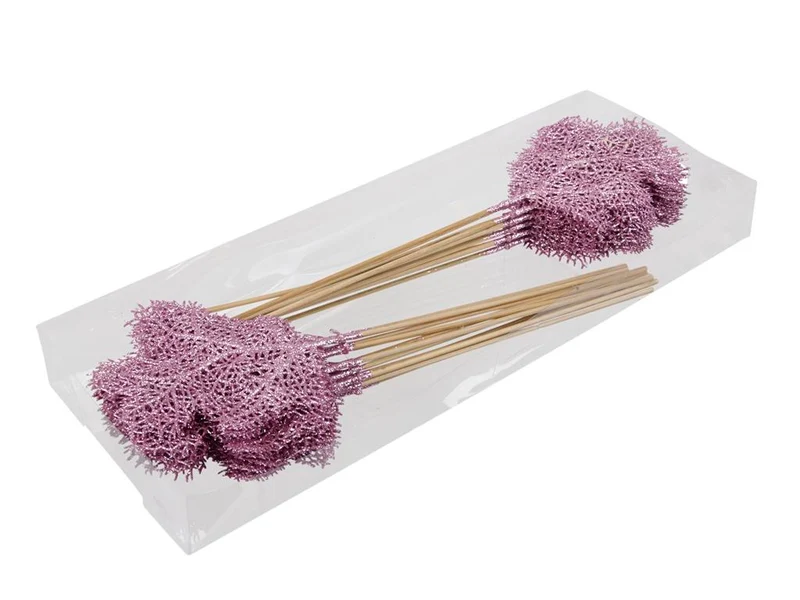 PET 24 glitter deco/stick rose blush 14 cm