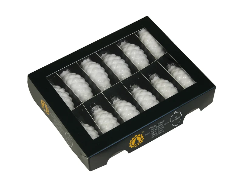 w/b. 12 glass cones/cap white opal 60 mm
