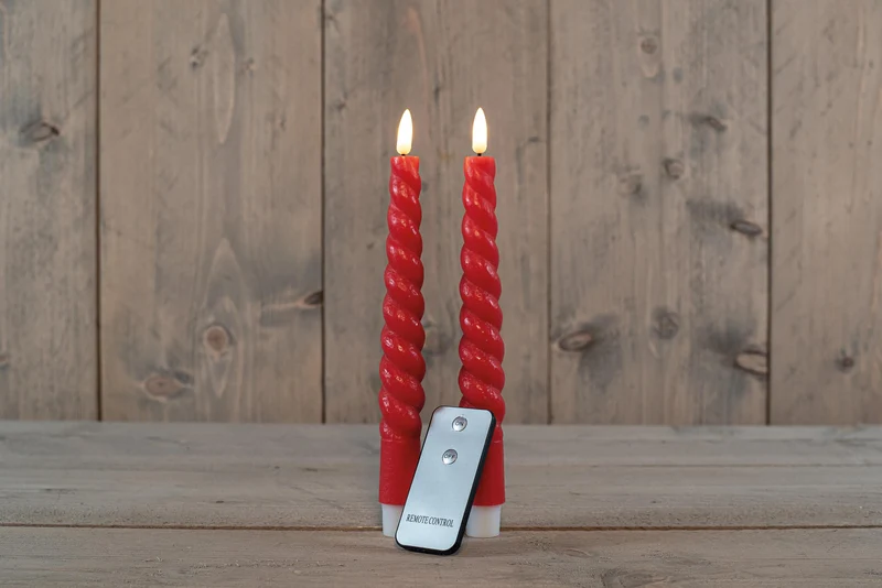 DINERKAARS B.O. 2ST ROOD SWIRL WAX 23CM 3D LONT MET AFSTANDSBEDIENING 2X2AAA
