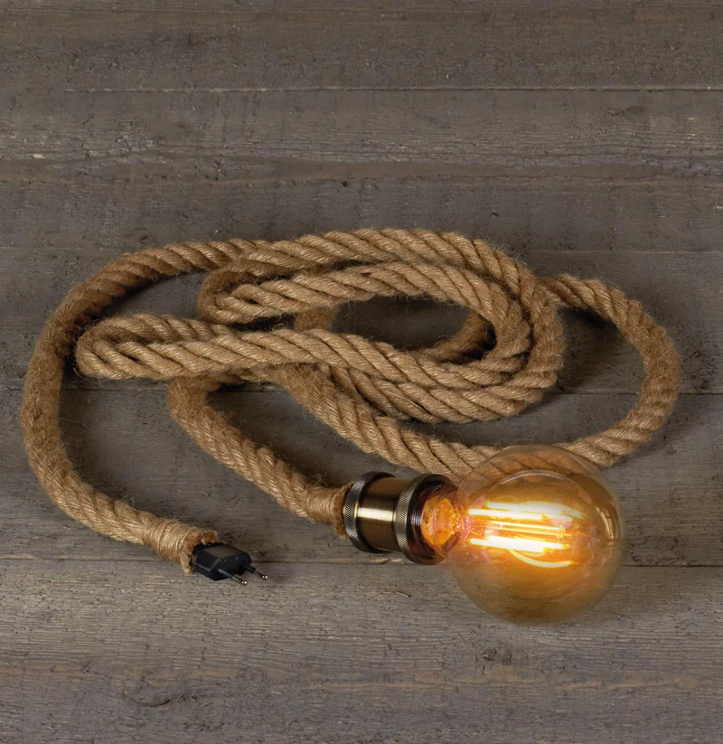 FITTING BRASS LICHT GOUD 7X4,5CM/3M TOUW SNOER MET STEKKER