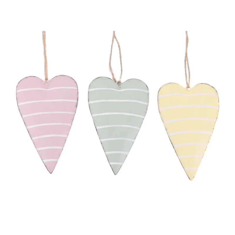 Hanger Heart metal 3 assorted 6x1x11cm