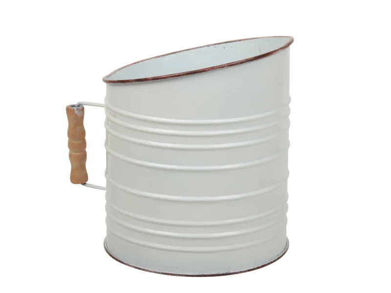pc. 1 metal planter white 20x16x18.5 cm