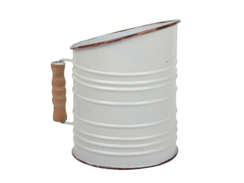 pc. 1 metal planter white 15x12x16 cm