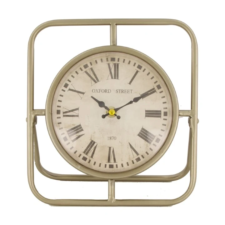 Clock metal 20x6x23cm Silver