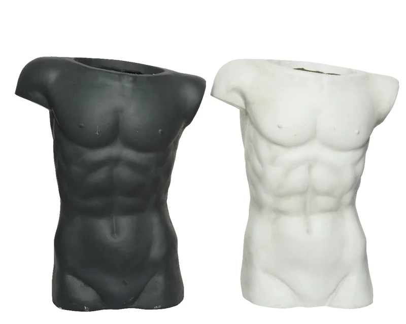 Planter fibreclay male body 2 assortie 26x46x59cm