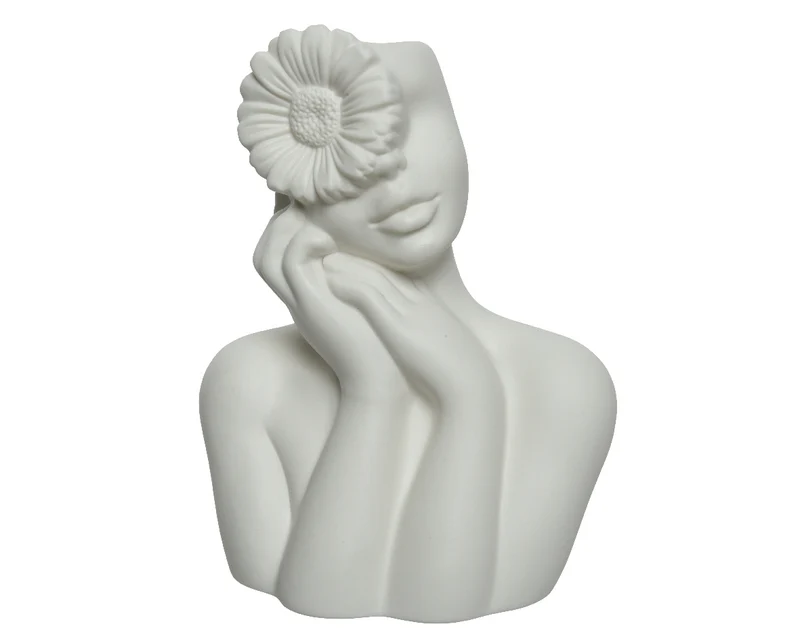 Vaas keramiek wit 14,5x10x18,6cm
