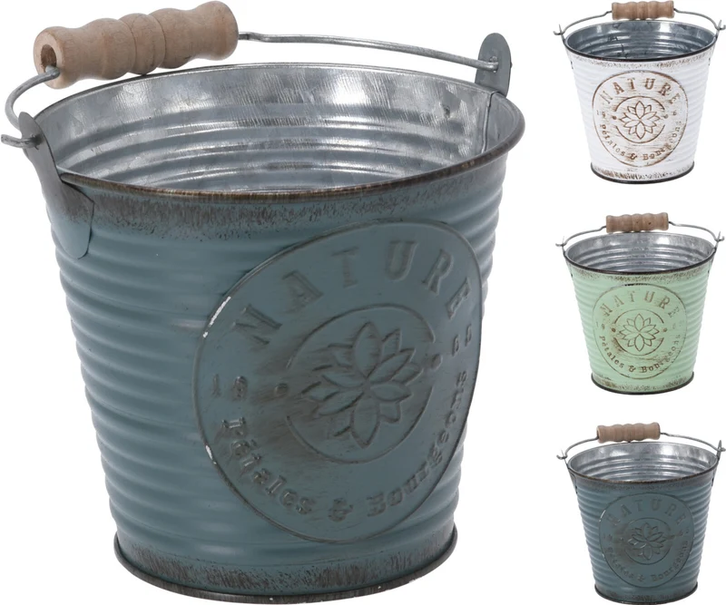 ZINKEN PLANTENEMMER RIBBEL MET HENGSEL D11 H10CM 3 ASSORTIE