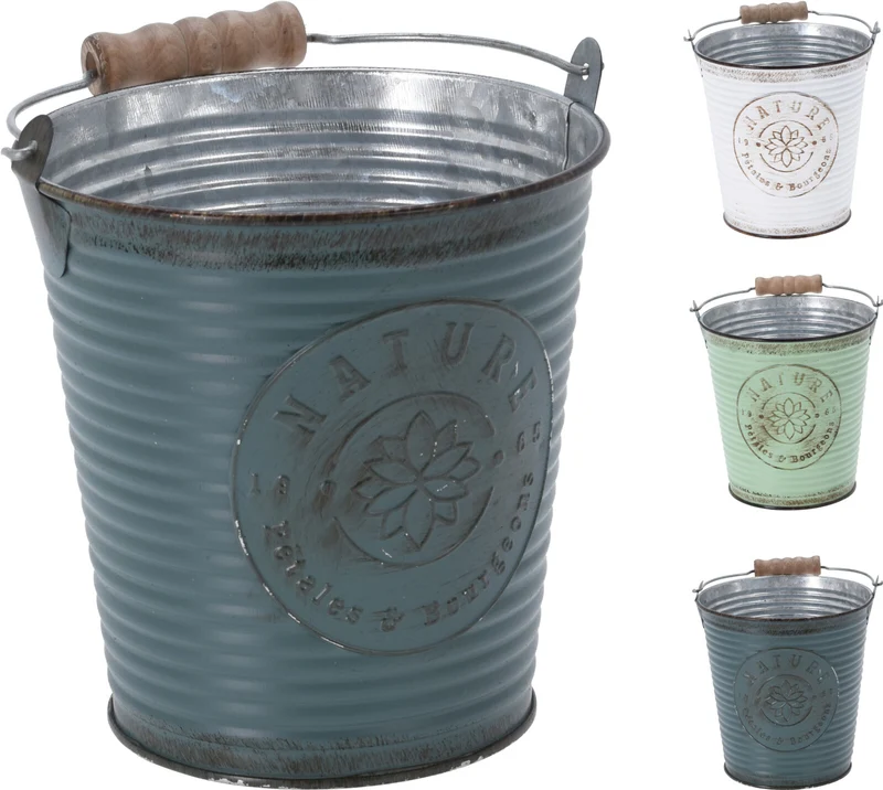 ZINKEN PLANTENEMMER RIBBEL MET HENGSEL D12 H13CM 3 ASSORTIE