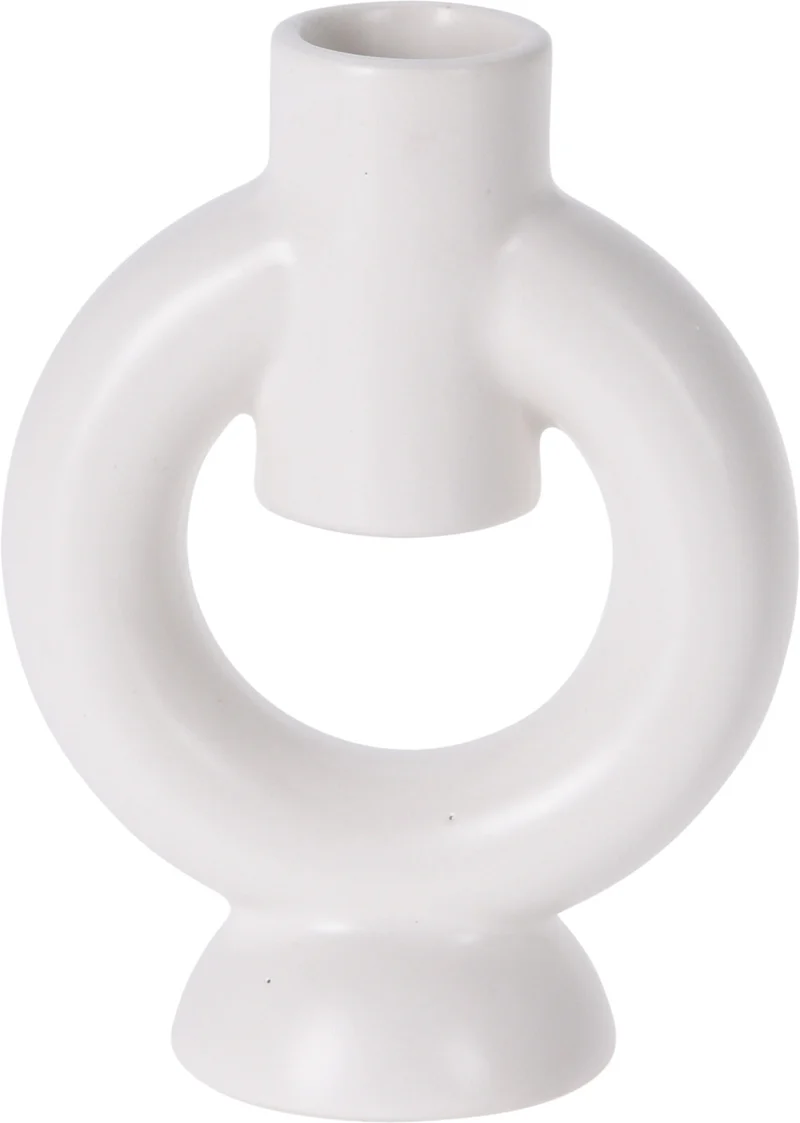 KANDELAAR AARDEWERK ''RING'' 9X6X12CM MATWIT