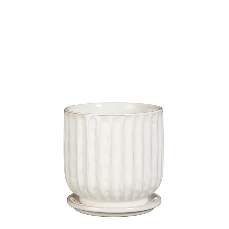 Tim pot round white - h16xd15,5cm