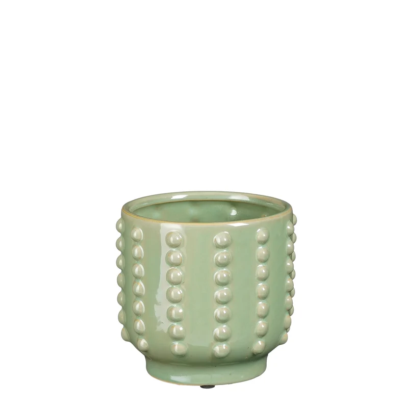 Boaz pot round green - h13,5xd14,5cm