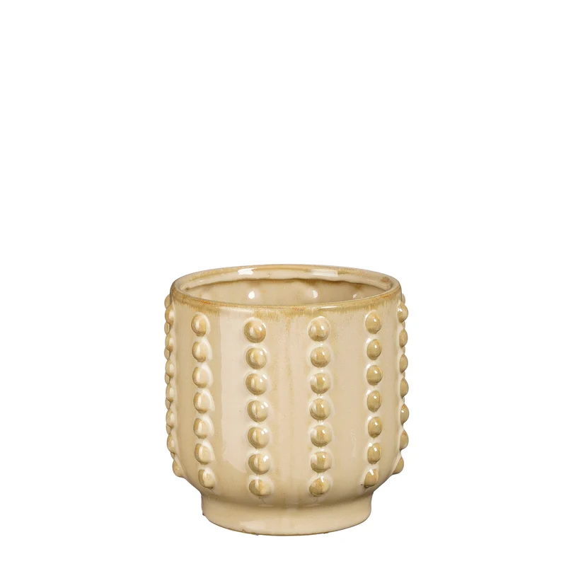 Boaz pot round beige - h13,5xd14,5cm