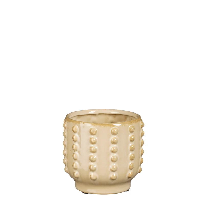 Boaz pot round beige - h11,5xd12,5cm
