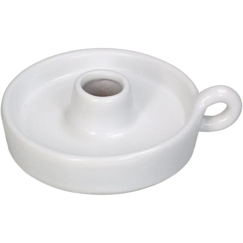 Candle Stick Fine Earthenware White 12.3x10.3x3.2cm