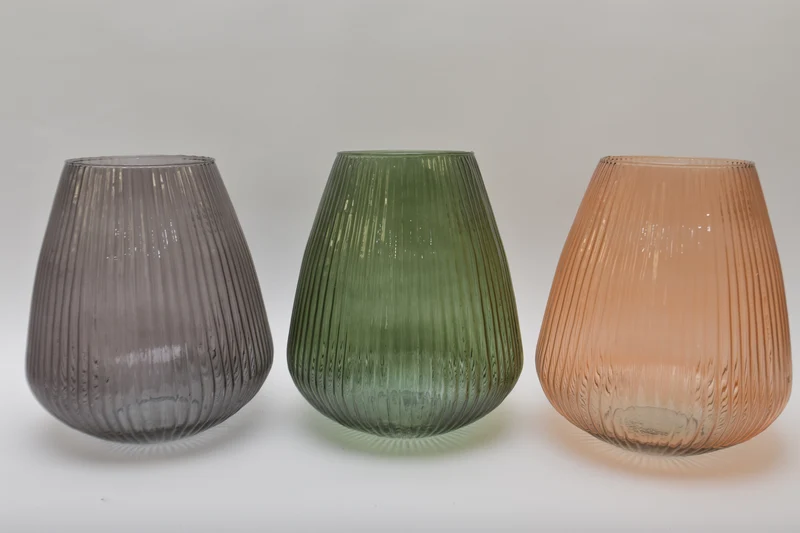 REINA GLASSVASE 3 ASSORTED COLOURS D24 H27CM