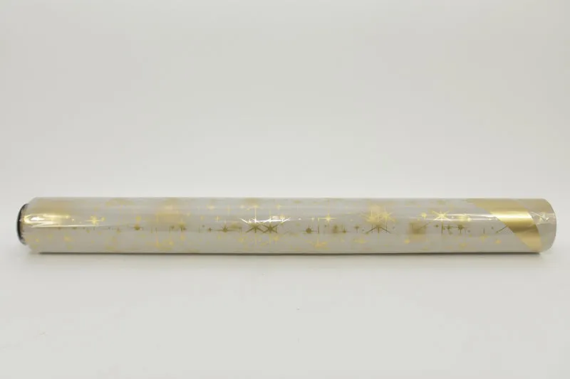 Rol pakpapier ''Star'' grijs/goud 60cm x 40mtr 65gr