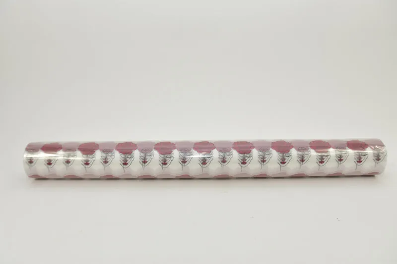 Rol folie 60cm 50mtr matwit + rode rozen + kus