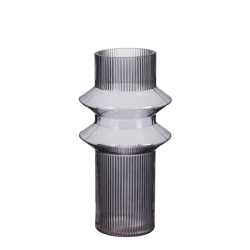 Ivor vaas glas grijs - h30xd15cm